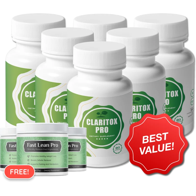 Claritox Pro Natural Cognitive Formula — 6 Bottle / 180 Day Pack
